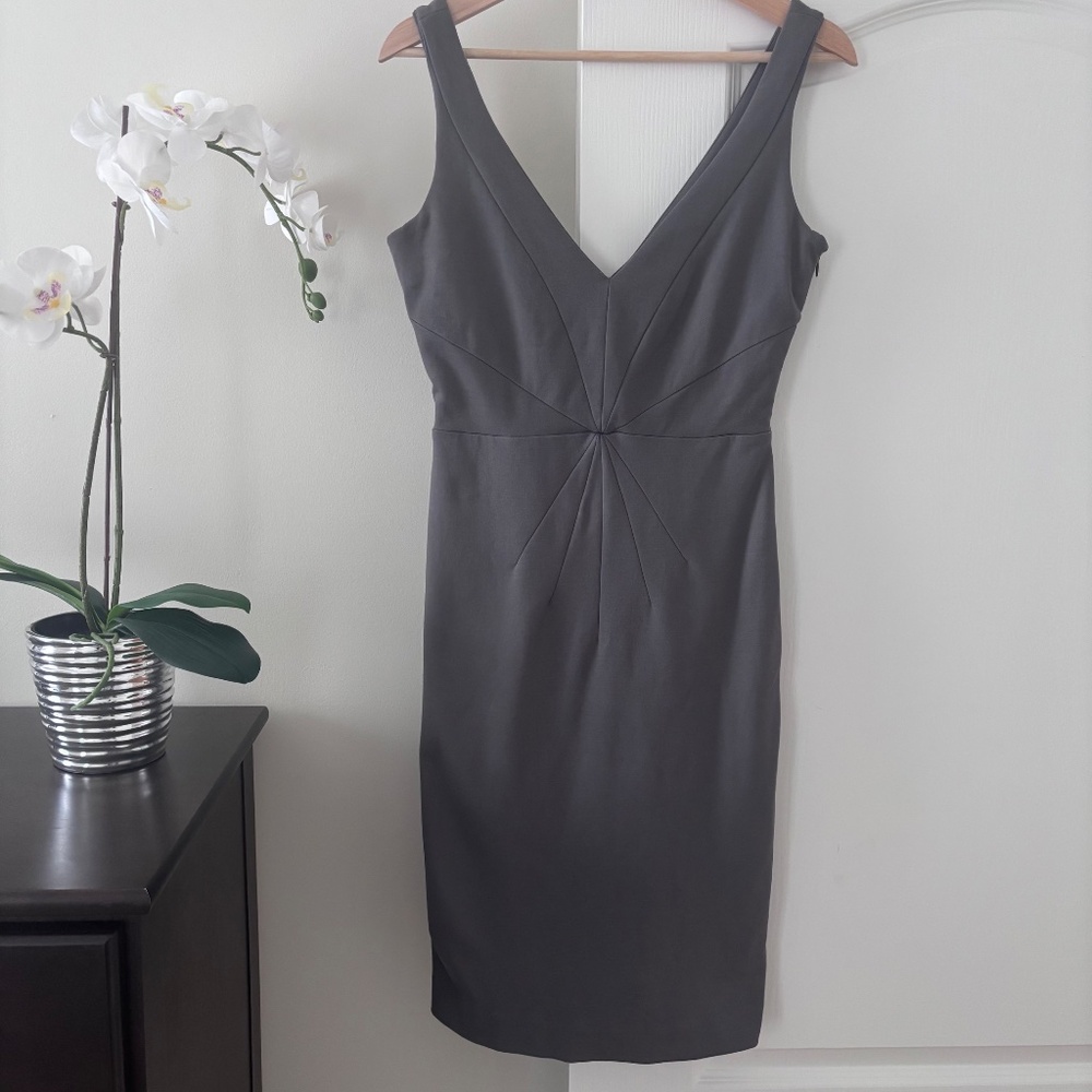 Banana Republic Grey Midi Cocktail Dress Women's Size 4